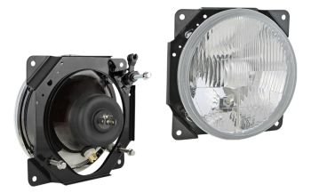 Far pentru Zuk, tip H4 - stânga, cu unitate de reglare manuală (lumini: fază lungă, fază scurtă, poziție)