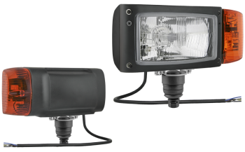 Far pentru, tip H4 cu montare pe de jos și cablu - stânga