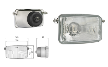 Inserție far, tip H4, încorporabil (lumini: fază lungă, fază scurtă)