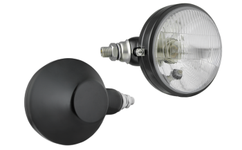 Far pentru, tip R2 în carcasă metalică - stânga (lumini: fază lungă, fază scurtă, poziție)