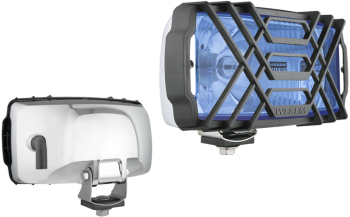 Proiector fază lungă, halogen în carcasă cromată - albastru