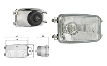 Inserție far, tip H4, încorporabil (lumini: fază lungă, fază scurtă)