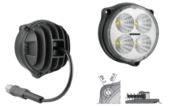 Proiector de lucru LED cu cablu și conector Deutsch DT04-2P (versiune cu 3 șuruburi)