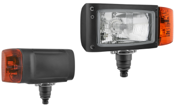 Far pentru, tip H4 cu montare pe de jos și conector DT04-6P încorporat - stânga