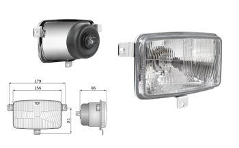 Inserție far, tip H4, încorporabil (lumini: fază lungă, fază scurtă)