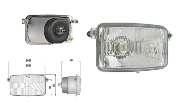 Inserție far, tip H4, încorporabil (lumini: fază lungă, fază scurtă, poziție)