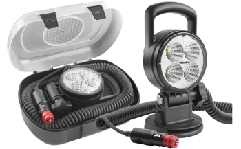 Proiector de lucru LED cu suport pentru ventuză, cablu spiralat și întrerupător