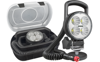 unghi fascicol 35°, 1500lm - modul LED 12V-24V, cablu spiralat 8 m, ștecher brichetă , mâner, cutie