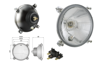 Far pentru, tip R2 - trafic pe partea dreapta (lumini: fază lungă, fază scurtă, poziție)