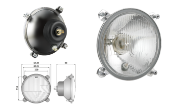 Far pentru, tip R2 - trafic pe partea stângă (lumini: fază lungă, fază scurtă, poziție)