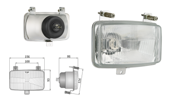 Inserție far, tip H4, încorporabil (lumini: fază lungă, fază scurtă)