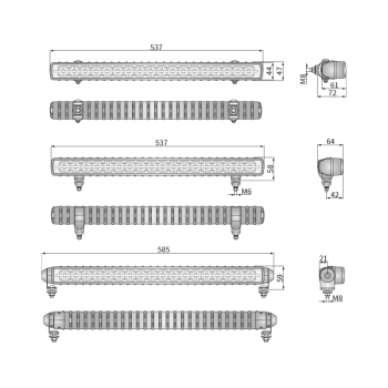 CDP1-FF 5° proiectoare de lucru LED cu lumină de poziție