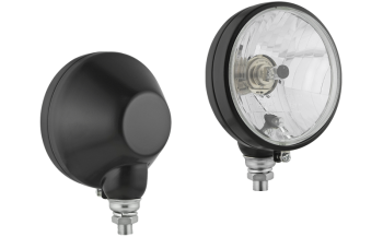 Far pentru, tip H4/R2 în carcasă metalică - instalat vertical (lumini: fază lungă, fază scurtă, poziție)